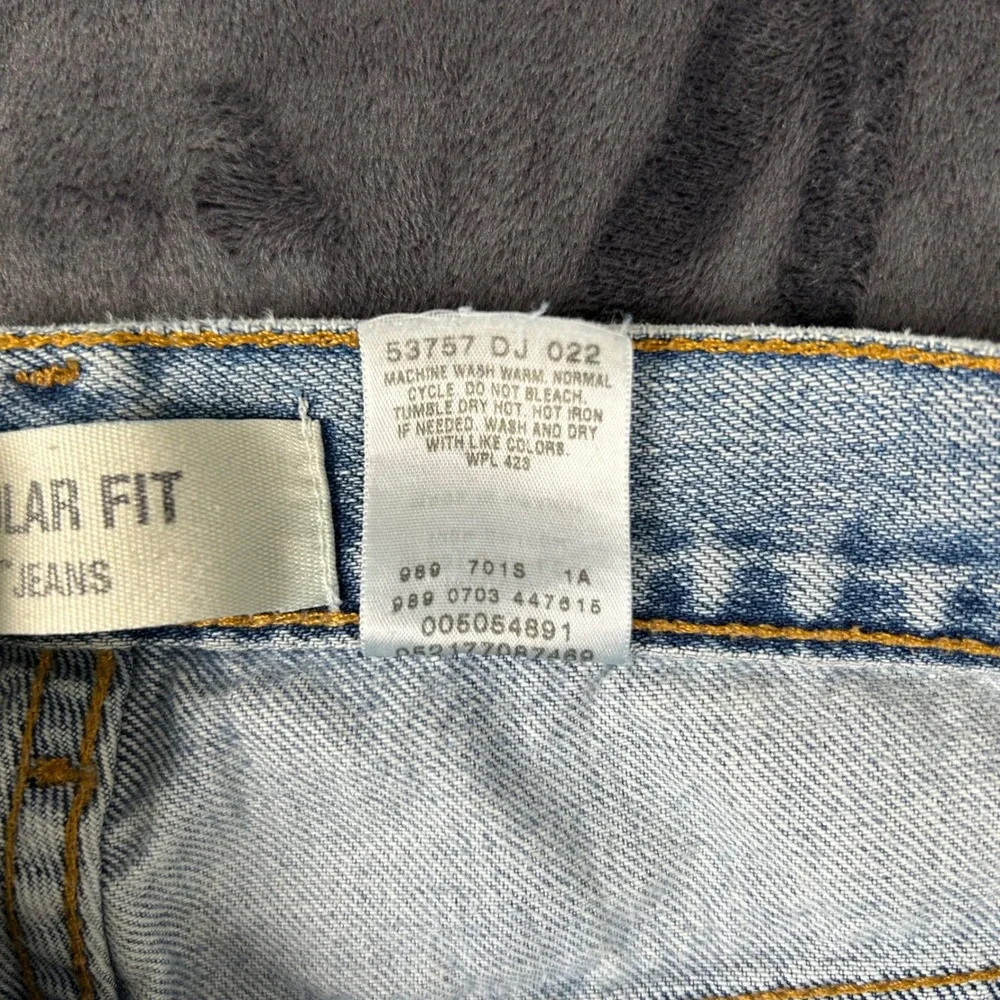Levi's 505 Regular Fit Jeans Mens W34 L32 Light Wash Denim Straight Leg